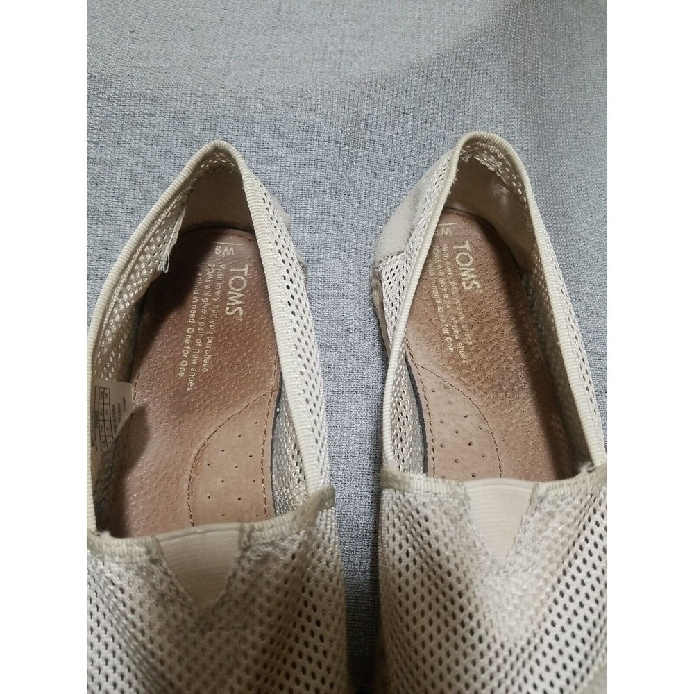 TOMS Alpargata Rope Espadrille Slip On Suede Mesh Womens Size 9 Flats Beige - Picture 7 of 16